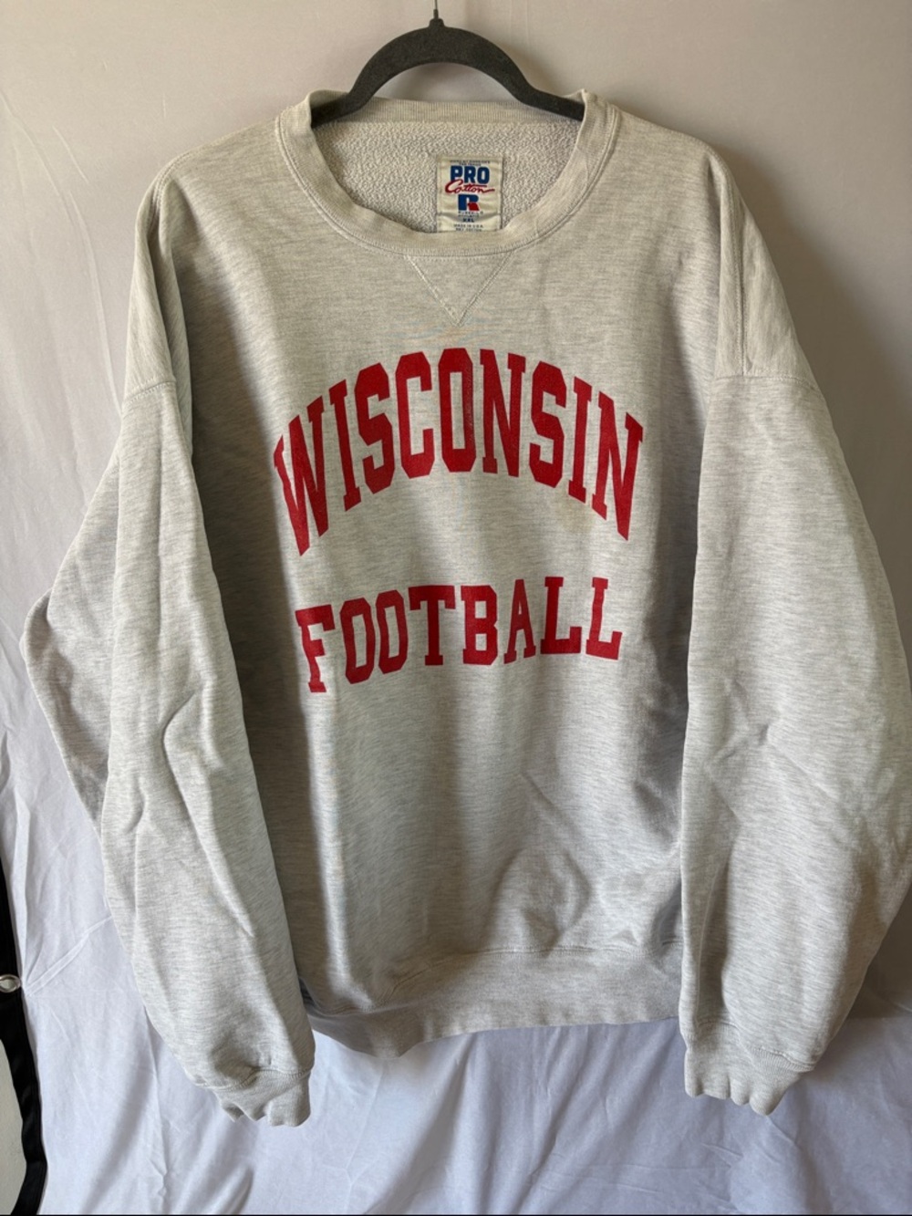 Russell Athletic Grey Wisconsin Football Sweatshirt